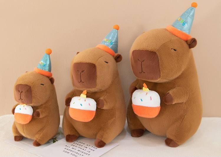 Мягкая игрушка, Капибара с тортиком