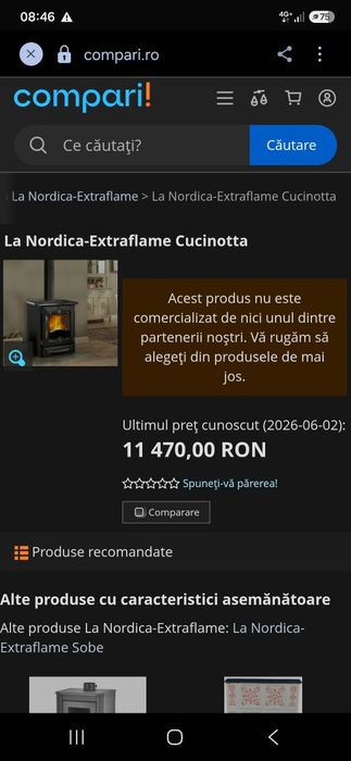 Soba pe lemne tip șemineu