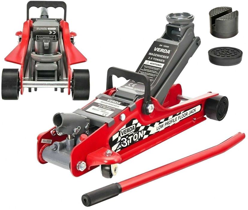 Нископрофилен крик 3 ТОНА с въртяща дръжка 85-380 мм