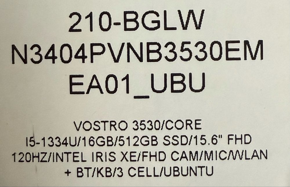 Ноутбук dell vostro 3530