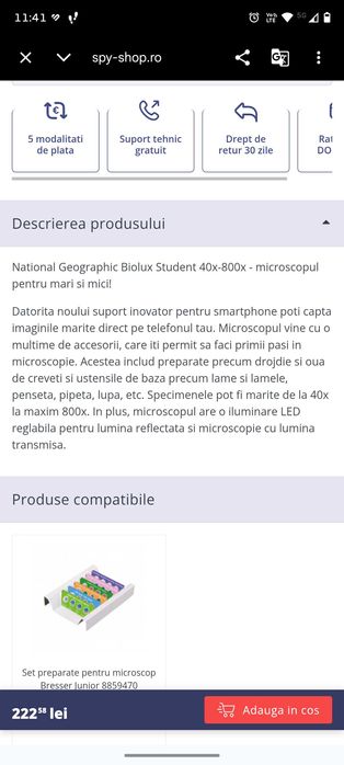 Vând microscop National Geographic