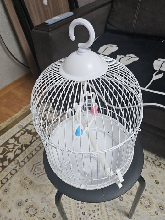 Клетка круглая белая