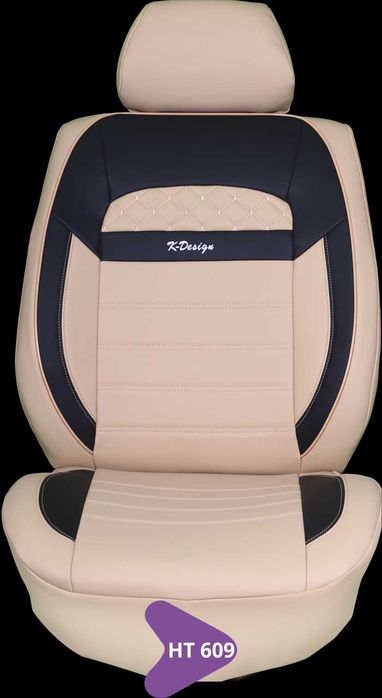 Huse scaun auto Piele Ecologica SPORT set complet Bej