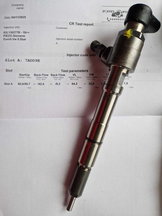 Рециклирана, тествана и кодирана дизелова дюза за Audi Seat VW Skoda