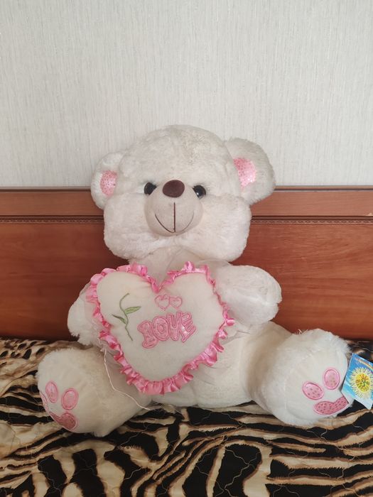 Мишка белый мягкий