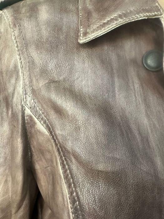 Плащ/ Тренч кожаный