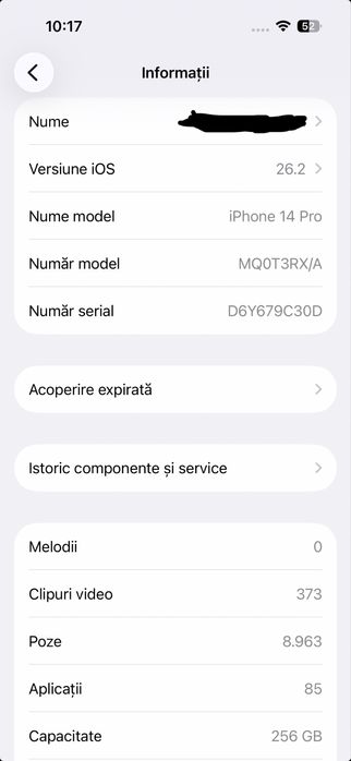 Iphone 14 Pro, Black, 256 GB, 74% baterie