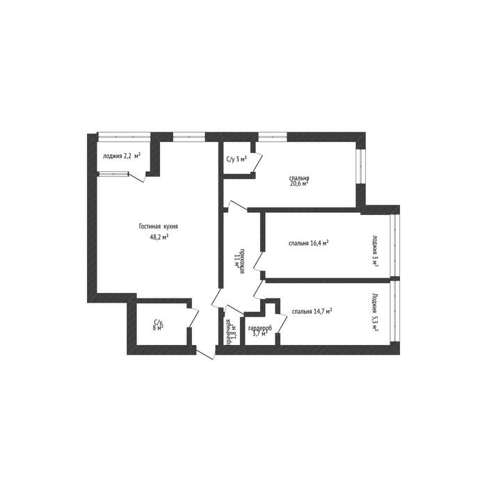 Евро- 4 комнатная квартира