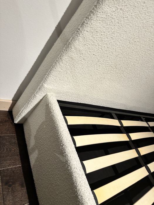 Pat alb boucle,  matrimonial 180x200cm