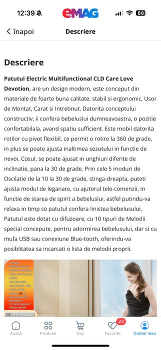 Patut electric multifunctional bebelusi