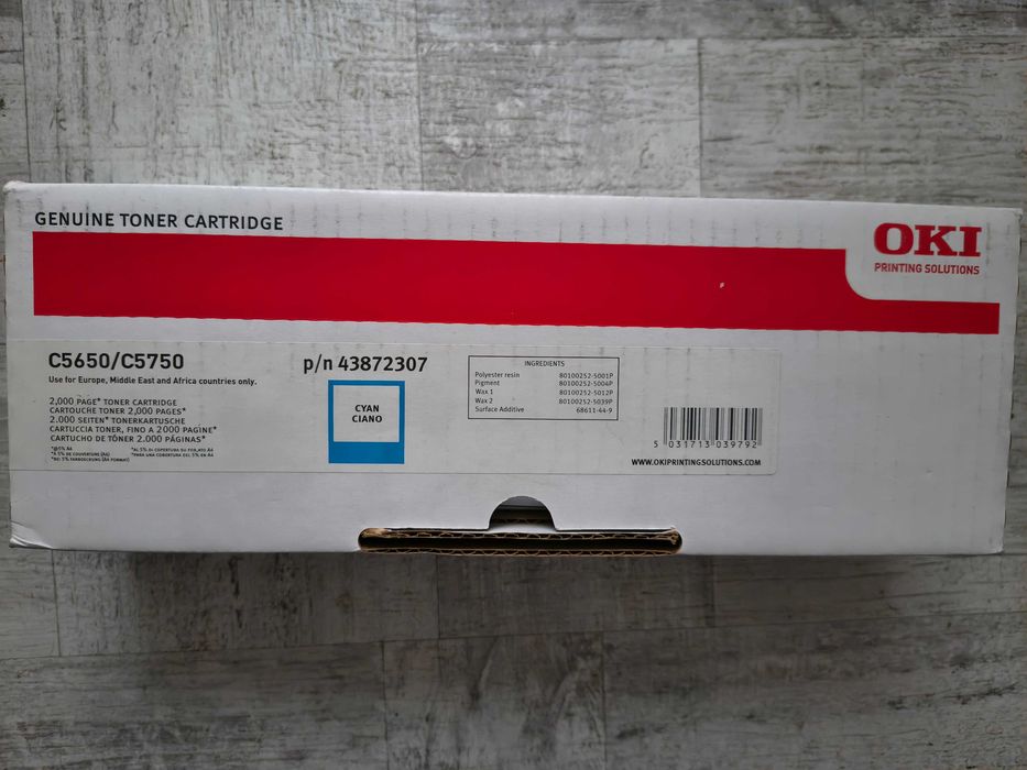 Oki 43872307 C5650/C5750 cyan toner original 2000 pagini. Sigilat!