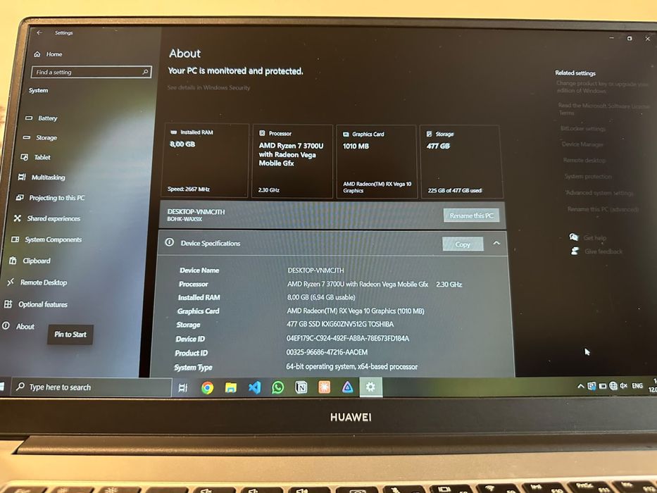 Huawei Matebook D15 Ryzen 7