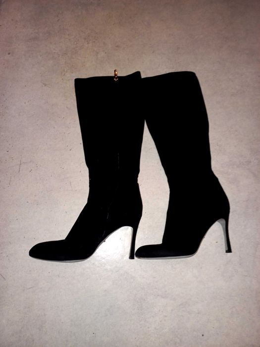 Cizme de piele întoarsă naturală