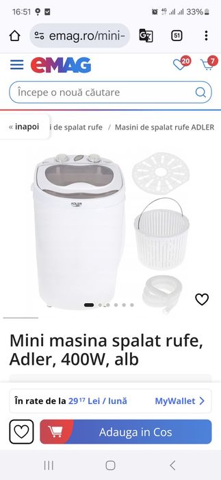 Masina de spalat pentru calatorii