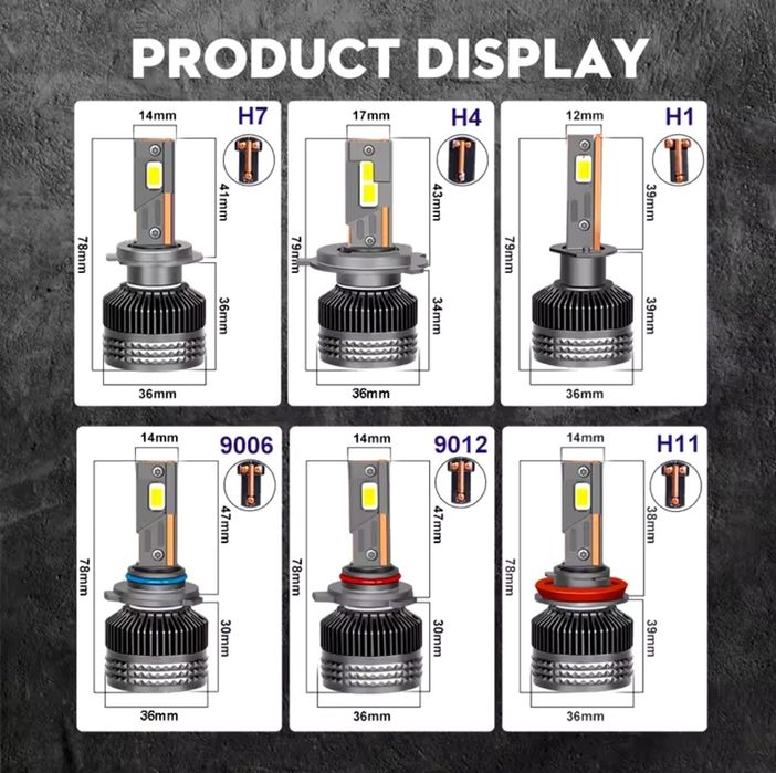 Becuri LED 300W 40000 Lm/set H1 H4 H7 H8 H11 HIR1 HB3 HB4 6000k CanBus
