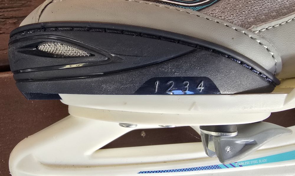 Patine de gheață Oxelo fit 100 gri-turcoaz, 35/38, otel