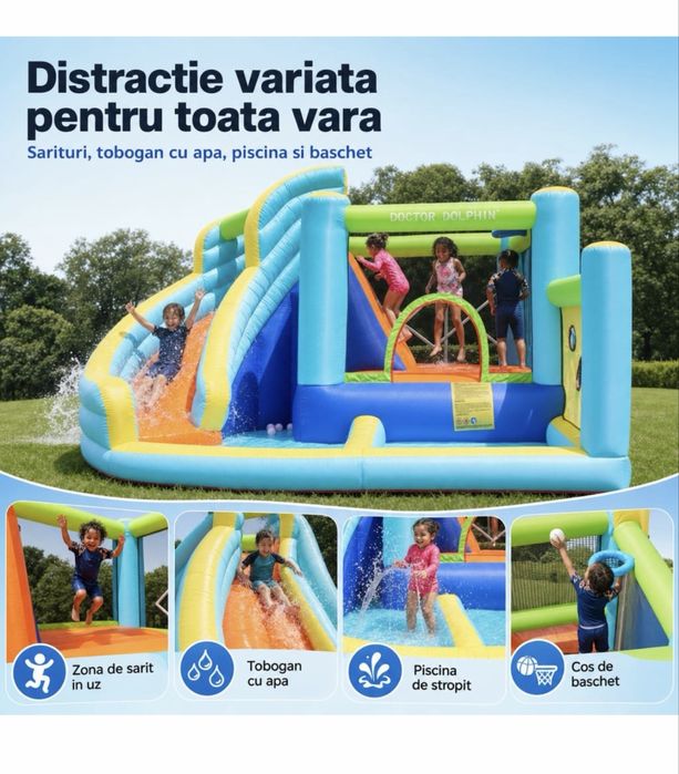 Tobogan gonflabil de inchiriat cu mini piscina