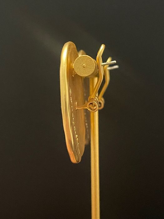 Модерни Големи, авангардни обеци/клипсове  с емайл «Schiaparelli”