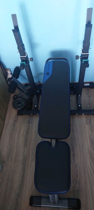 Banca fitness cu suport haltera si presa picioare