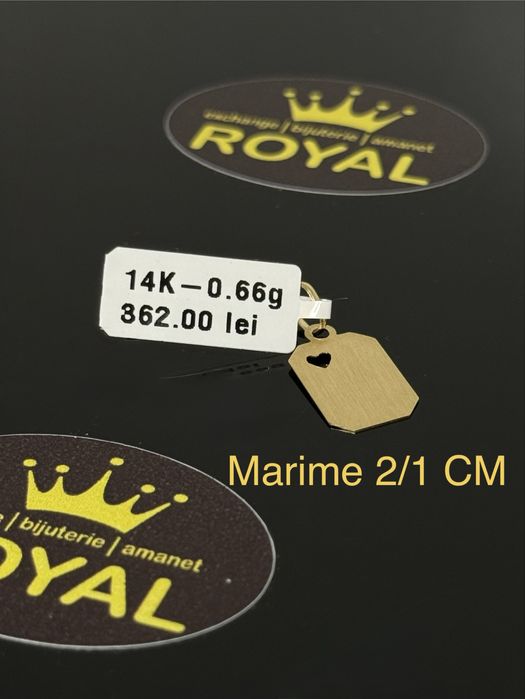 Bijuteria ROYAL : Pandantiv AUR 14K NOU / 0.66 GR