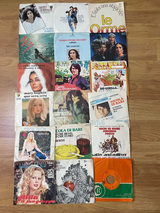 Colectie Discuri Vinil Muzica Italia Anii 70 Stare Foarte Buna