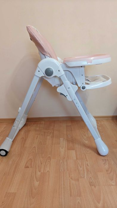 Детско столче за хранене YUMMY розово/бяло - Kinderkraft