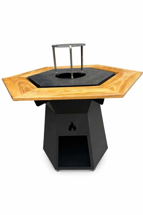 Gratar premium cu plita de 10 mm si blat de stejar