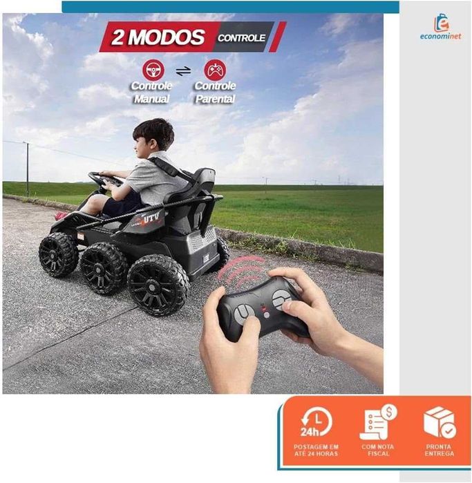 UTV electric pt 2 copii Kinderauto BJSX2319 6x6 300W 24V Black