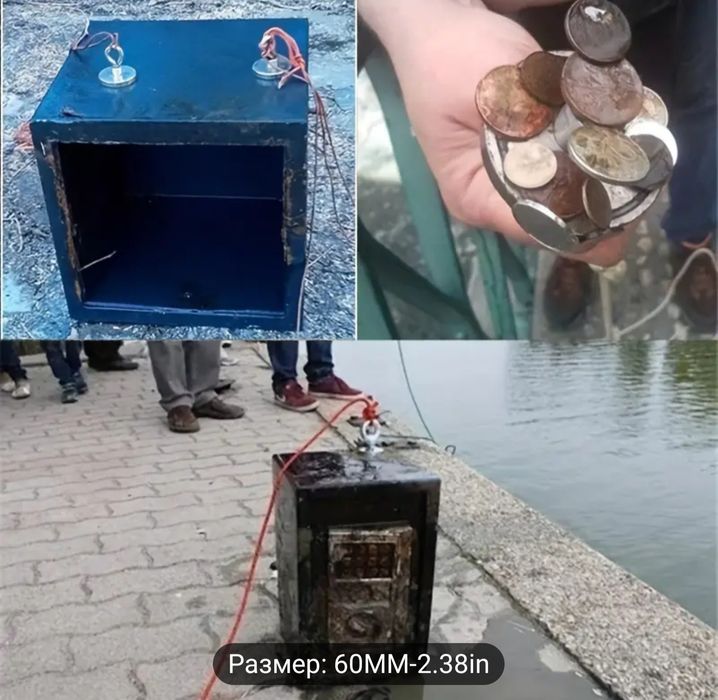 Силен неодимов магнит супер мощен комплект за магнитен риболов