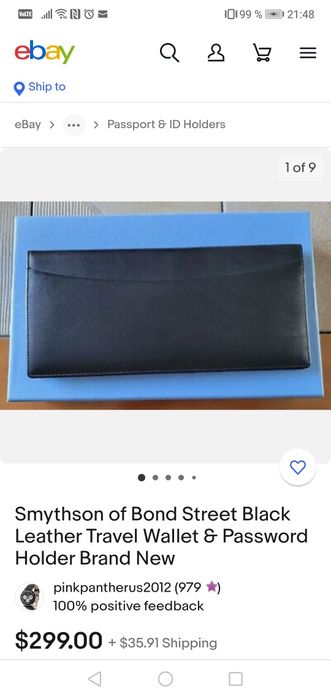 Portofel Plic 100%Piele naturala Smythson of Bond St.