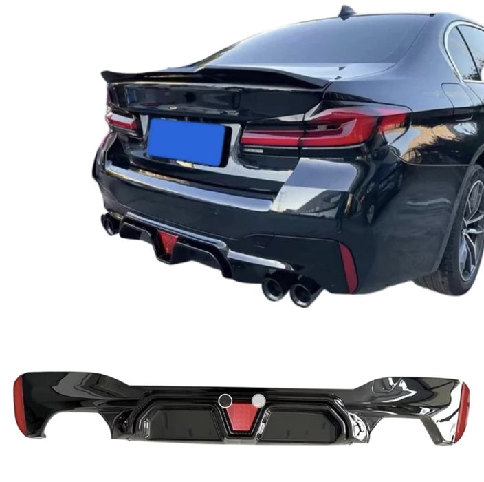 Бмв Г30 Г31 Оребрен Дифузьор / Добавка за задна броня / BMW G30 G31