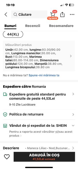 Rochie albastra si roz Shein