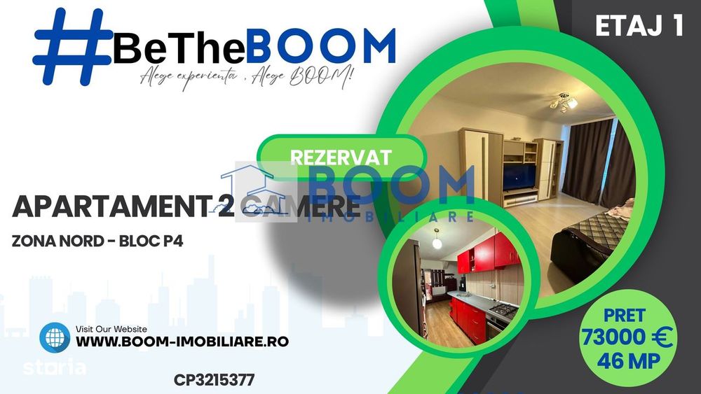 Apartament 2 camere Zona Nord | Etaj 1 | Complet mobilat si utilat