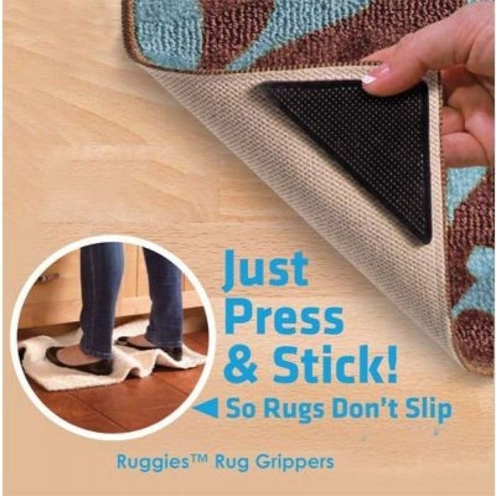 Антиплъзгащи силиконови подложки за килими Ruggies / Комплект от 4 бро