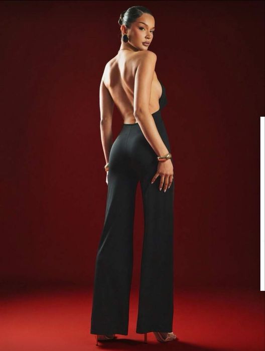 Парти гащеризон със златен детайл Shein