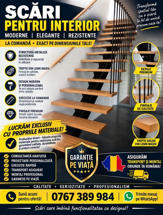 Scări metalice pentru interior și exterior