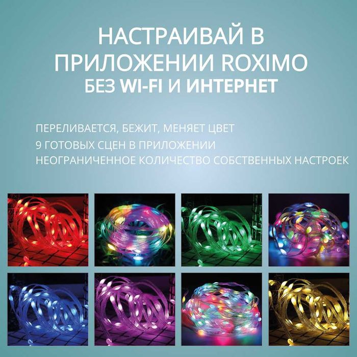 Умная адресная Wi-Fi гирлянда ROXIMO SFCL01