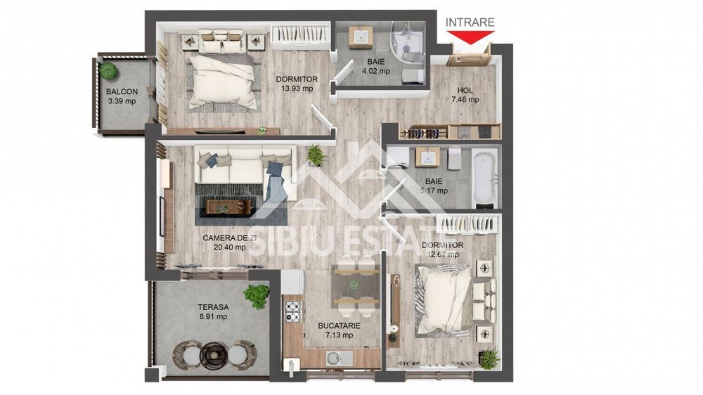 Apartament 3 camere cu terasă si gradina proprie Ultimul disponibil!