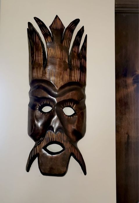 Маска африканска лице глава декор за стена етно арт трайбъл изкуство