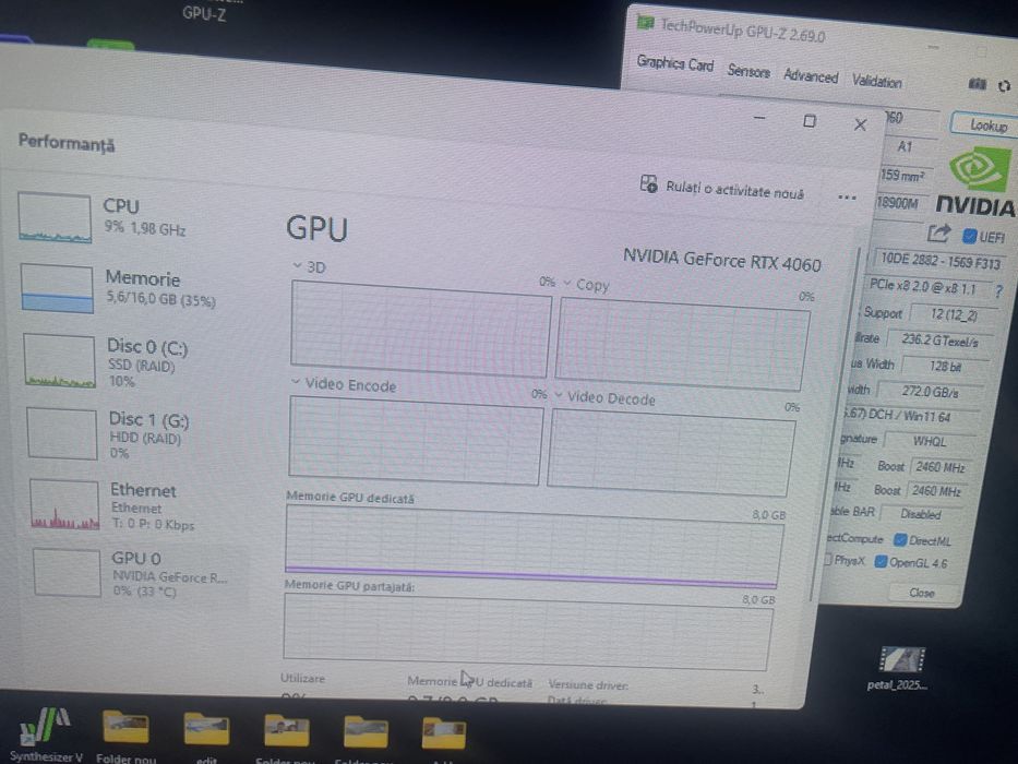 Vând /schimb RTX 4060 în stare perfectă de funcționare. Accept orice test.