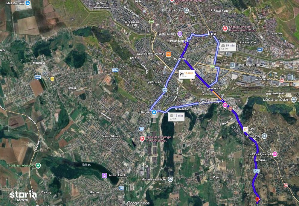 Bucium la 7km de centrul Iasului, loturi de 780mp priveliste splendida