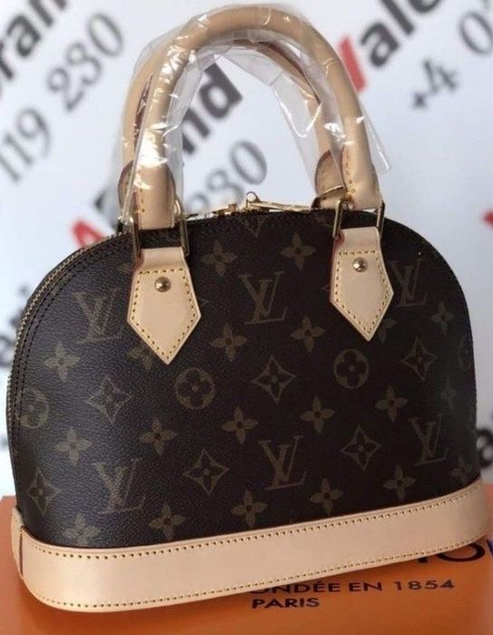 Geanta LV mini Alma,curea detasabila, saculet, etichetă incluse