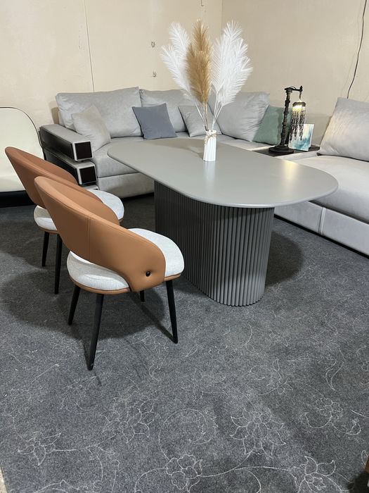 Стол гостиной крашеный серый 160*90