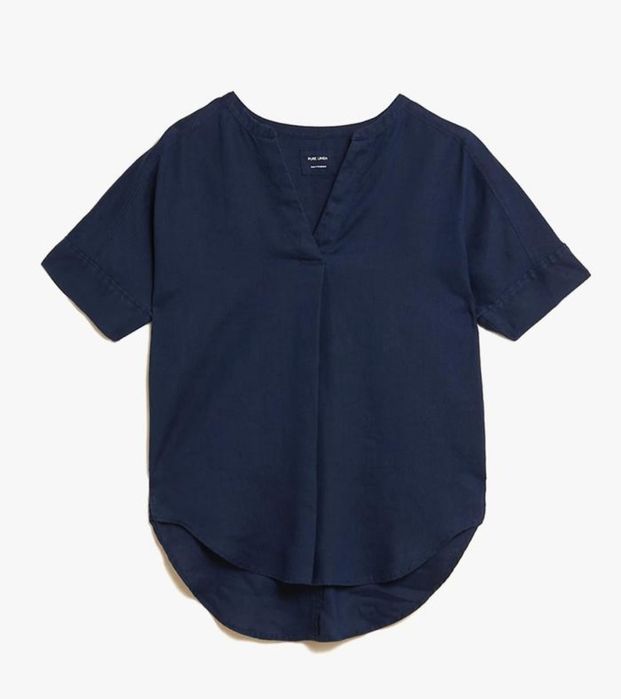Блуза на лето из темносинего льна Mark's Spencer