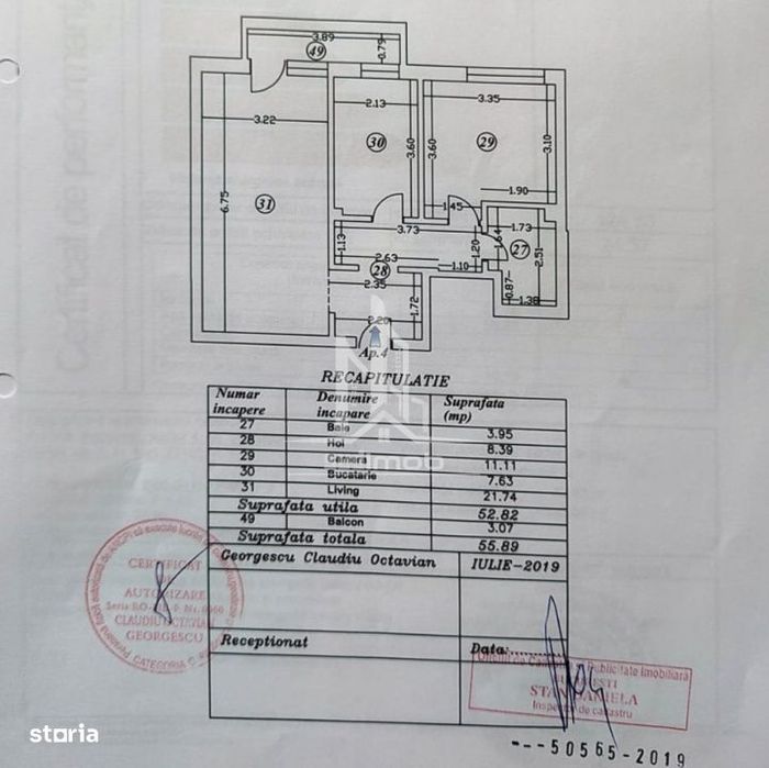 Postalionului-apartament decomandat mobilat si utilat