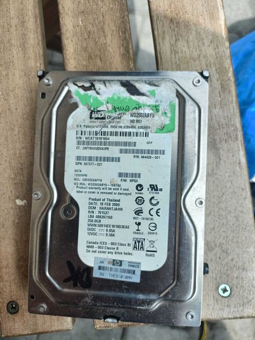 Hard disk WD RE3 250 GB SATA, 7200 rpm, 3,5″ – funcțional