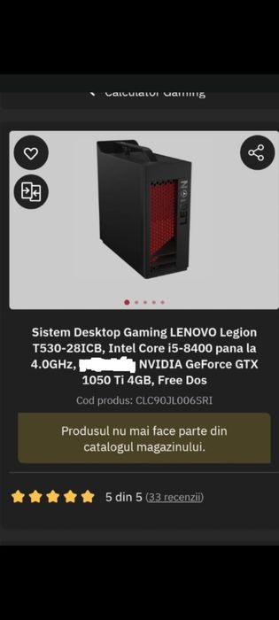 Desktop PC Incomplet Lenovo Legion