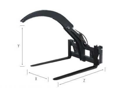 2500 kg cleste + cadru + furci - incarcator / tractor / stivuitor