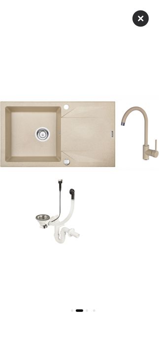 Chiuveta bucatarie 780x440 + Baterie, compozit granit