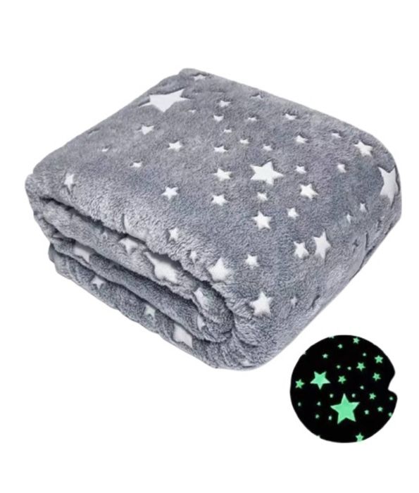 Плед флисовый фосфорный / светящийся, светится в темноте